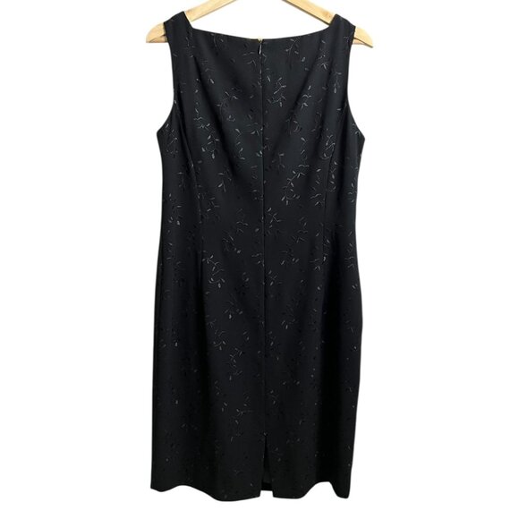 Vintage Floral Embroidered Sheath Dress Black Size 12 90s Gothic Vampire Y2K - Picture 4 of 10